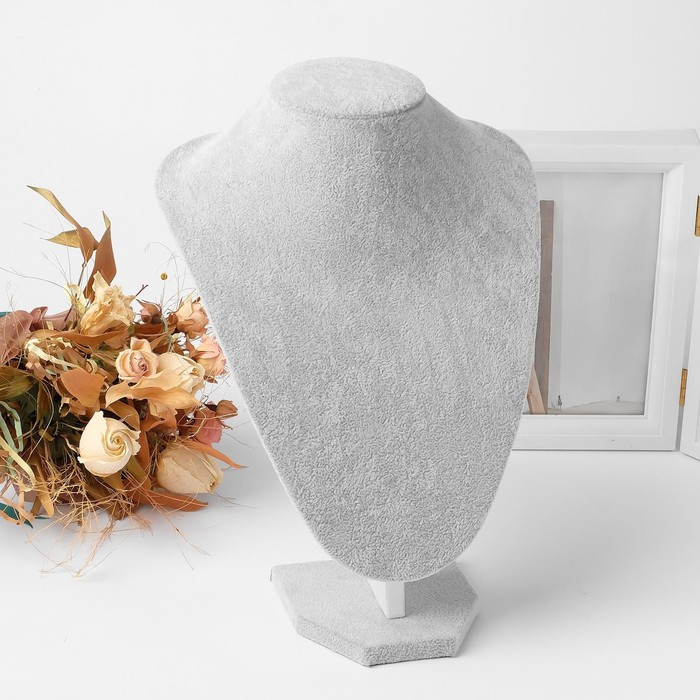 Бюст для украшений, 24&times;19&times;35 см, h=35 см, цвет серый