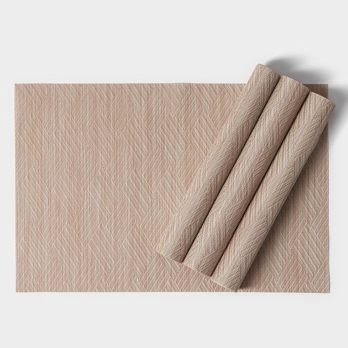 Салфетки сервировочные на стол Доляна &laquo;Энн&raquo;, 4 шт, 30&times;45 см, цвет бежевый