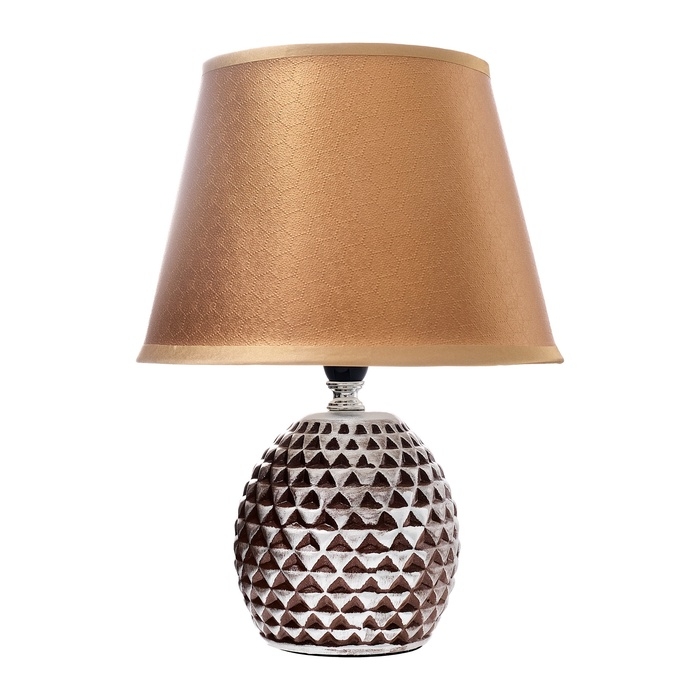 Настольная лампа с абажуром RISALUX &laquo;Джейн&raquo;, Е14, 40 Вт, коричневый, 22.5&times;22.5&times;31.5 см