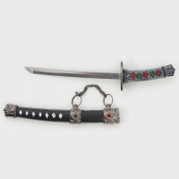 Сувенирное оружие &laquo;Катана на подставке&raquo;, коричневые ножны, микс, 17см