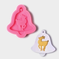 Молд новогодний &laquo;Колокольчик оленя&raquo;, силикон, 10&times;9&times;1,5 см, цвет МИКС