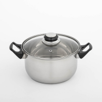 Кастрюля из нержавеющей стали Доляна &laquo;Чёрная ночь&raquo;, 2,2 л, с крышкой