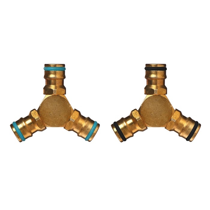 Тройник, быстросъёмное соединение, латунь, Greengo