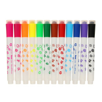 Фломастеры-штампики 12 цветов, Funcolor, в пластиковом пенале, МИКС