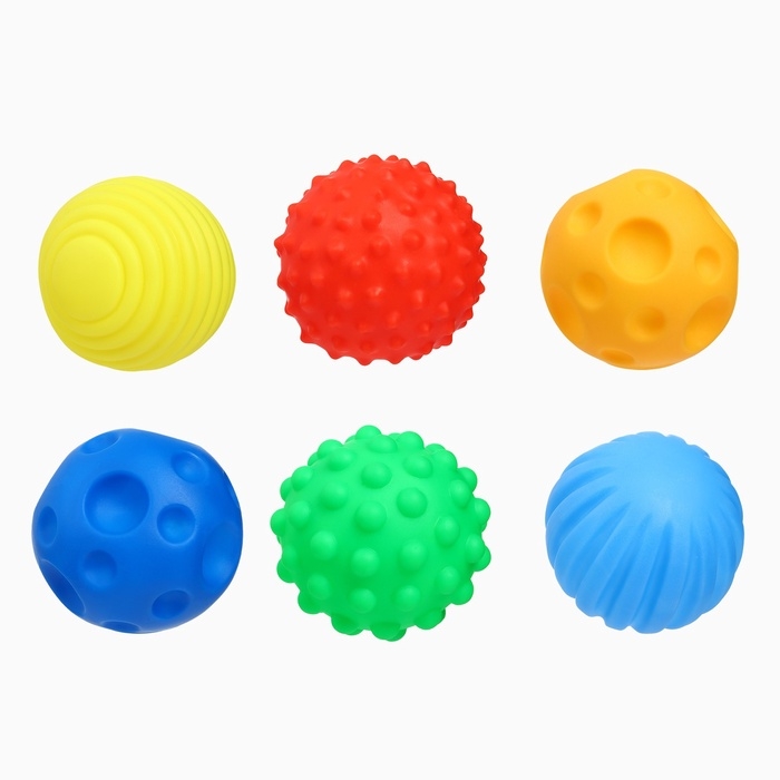 Подарочный новогодний набор развивающих тактильных мячиков &laquo;Волшебная ёлочка&raquo;, 6 шт.