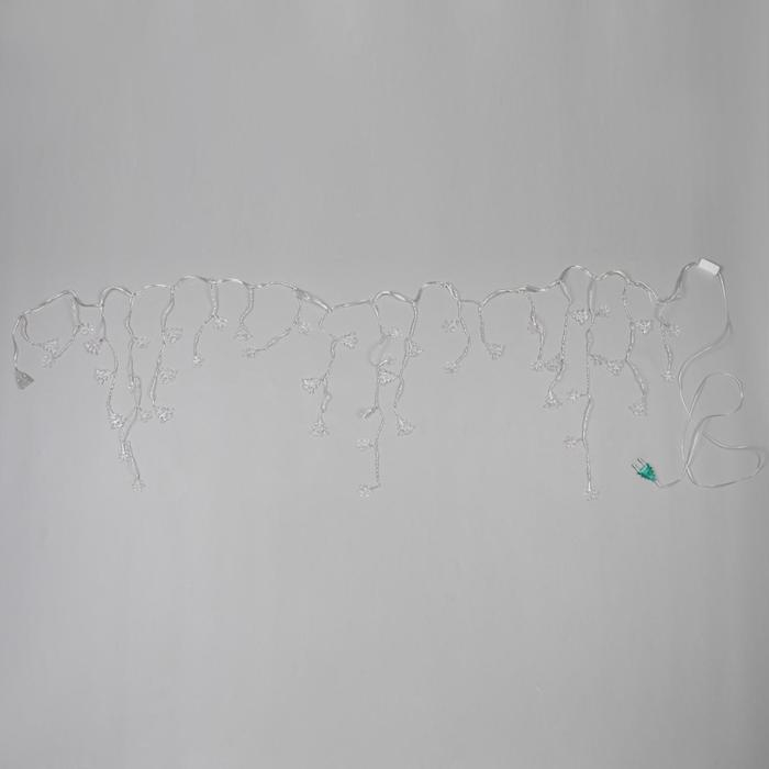 Гирлянда &laquo;Бахрома&raquo; 1.8 &times; 0.5 м с насадками &laquo;Ёлки и снежинки&raquo;, IP20, прозрачная нить, 48 LED, свечение мульти (RG/RB), мигание, 220 В