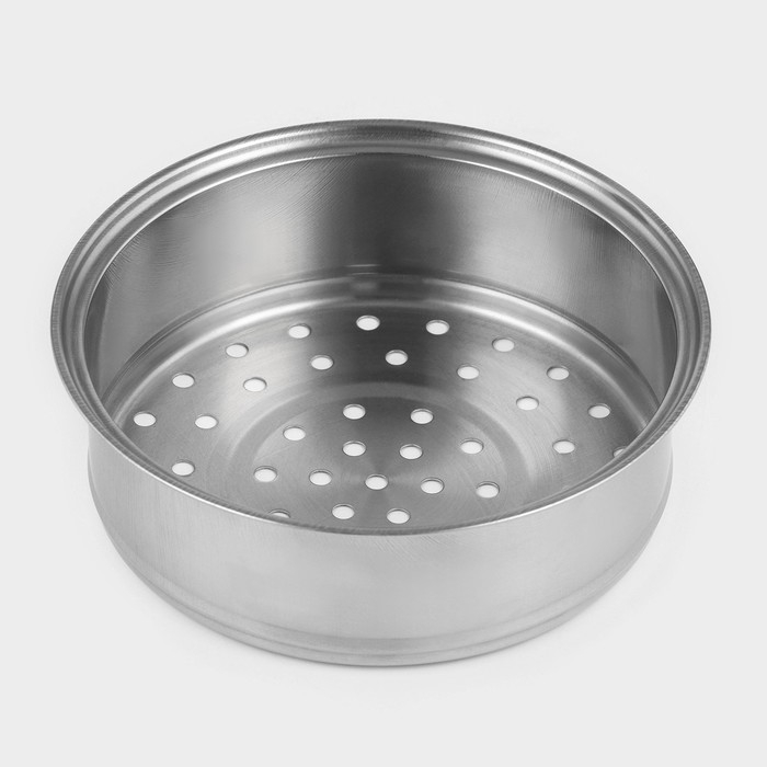 Пароварка-яйцеварка из нержавеющей стали &laquo;Вейлер&raquo;, 18&times;22 см, стеклянная крышка, цвет хромированный