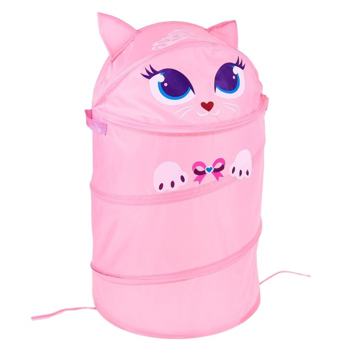 Корзина для хранения игрушек &laquo;Котенок&raquo; с ручками и крышкой, 55 х 33 х 33 см