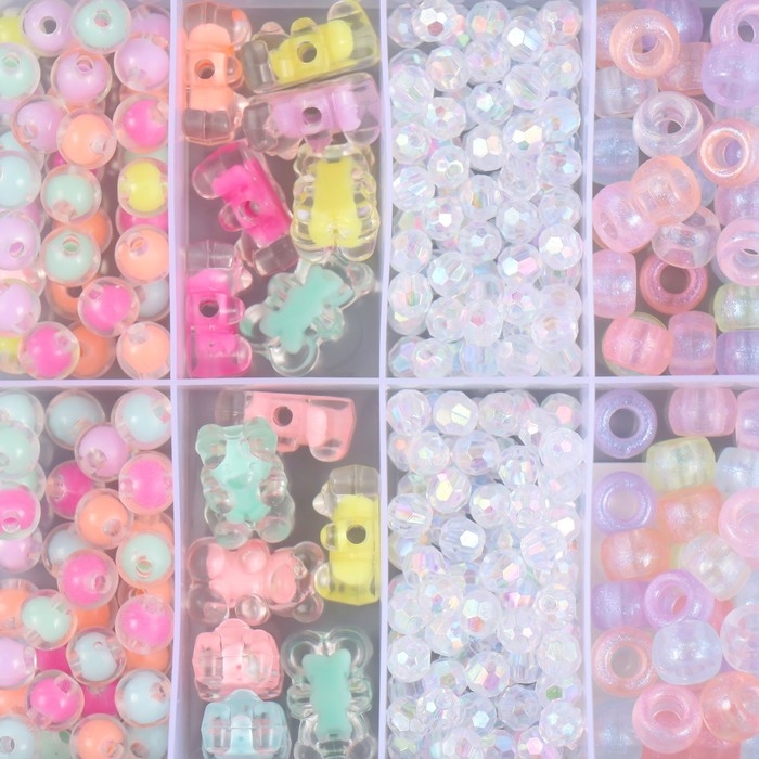 Бусины в шкатулке "Фигурное ассорти" 10 делений 10,5х13,5х3 см