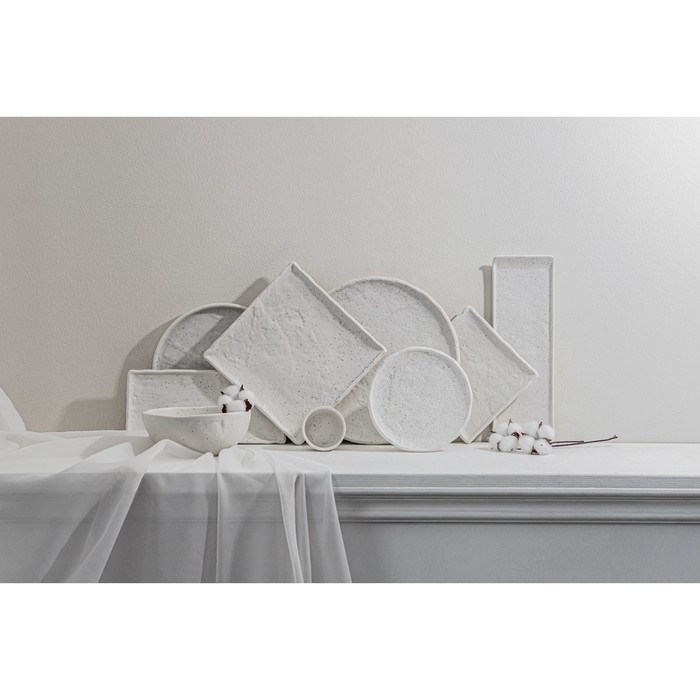 Блюдо фарфоровое для подачи Magistro Slate, 27,5&times;27,5 см, цвет белый