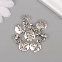 Бейл с подвеской металл для творчества "Лотос" серебро 2,7х1,4 см