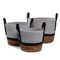 Набор кашпо "Инга" серо-бежевое, 20,5х25/25,5х28/27х33см