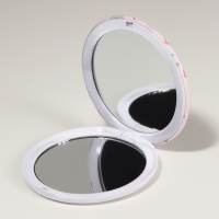 Зеркало складное &laquo;Единороги&raquo;, d = 7,3 см, с увеличением, цвет розовый
