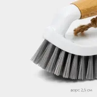 Щётка - утюжок Meli, бамбуковая ручка, 14.5&times;5.8&times;9 см, ворс 2.5 см