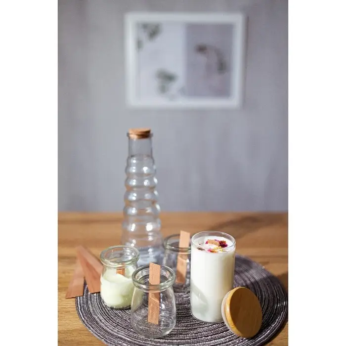 Банка для сыпучих Доляна &laquo;Парфе&raquo;, 100 мл, 5.7&times;7 см, с пробковой крышкой, стекло, прозрачная