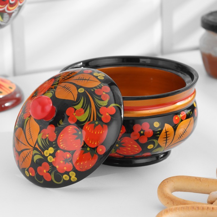 Сахарница &laquo;Ягодка&raquo;, 11х12 см, хохлома, микс