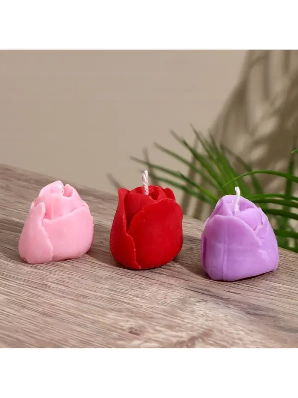 Свеча "Тюльпан" 4х4х4 см, соевый воск