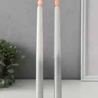 Ночник свеча "Нежность" набор 2 шт LED 2xААА серебро 2х2х27,5 см