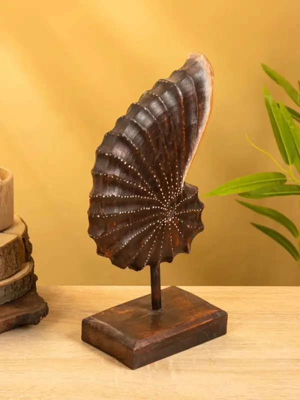 Набор сувенирный "Раковины" дерево (h - 35.30 и 25 см), цв. коричневый