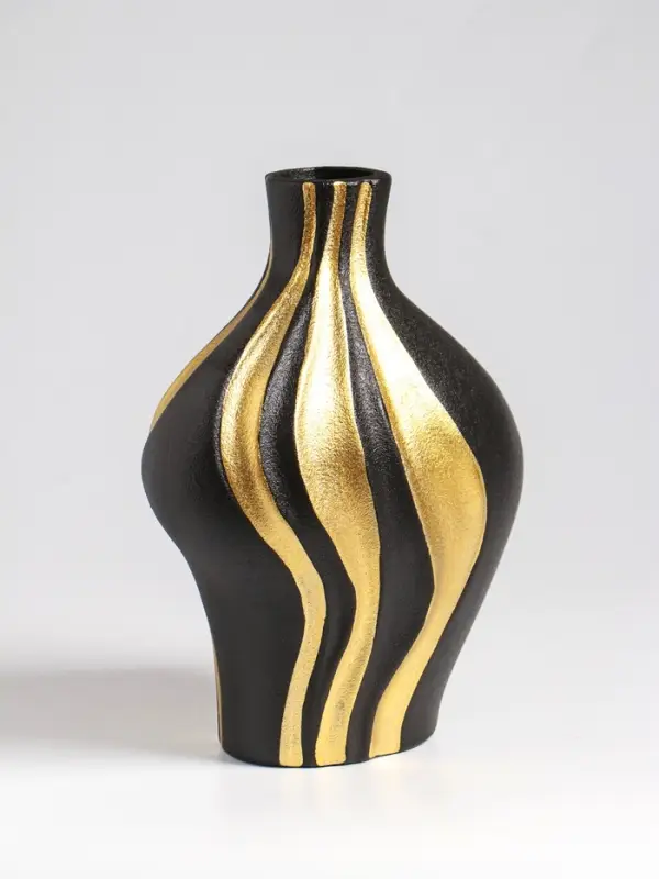 Ваза настольная керамика "Оделис" 19,5х15 см, чёрный