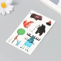 Переводные тату на тело цветные &laquo;Смешные звери&raquo;, 7.5&times;12 см