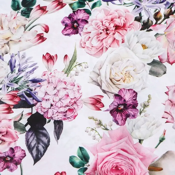 Бумага упаковочная глянцевая двусторонняя &laquo;Букет&raquo;, 100&times;70 см