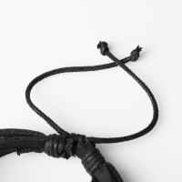 Браслет кожа &laquo;Сова&raquo; и листок, цвет чёрный, d=6 см