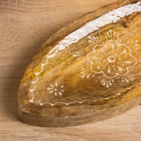 Блюдо в форме рыбки "Пряник" дерево манго 32х11,5х2 см