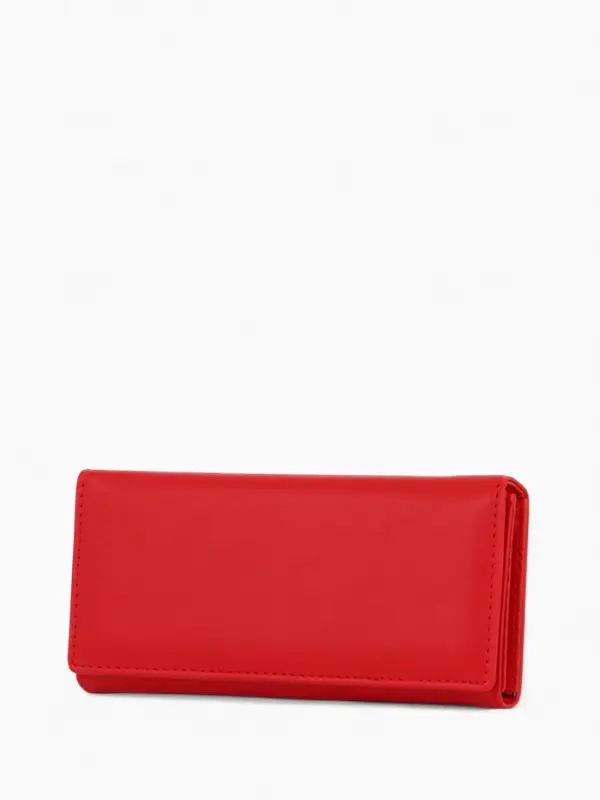 Кошелек жен 06-01-01 Июнь2523, 19*3*10см, 3 отд+отд/молн, д/карт, д/монет, на магните красн