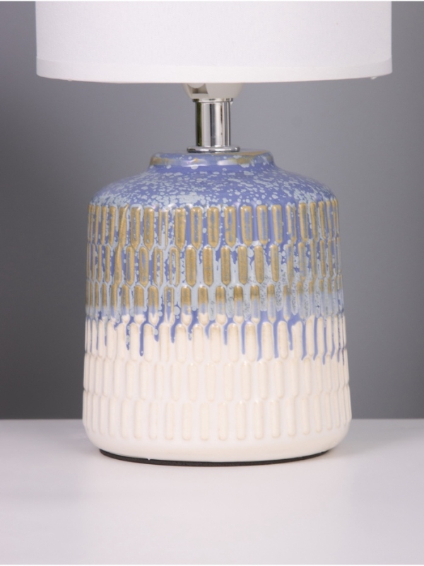 Лампа настольная "Ичиго" 1х40Вт Е14 синий/серый 13х13х25см