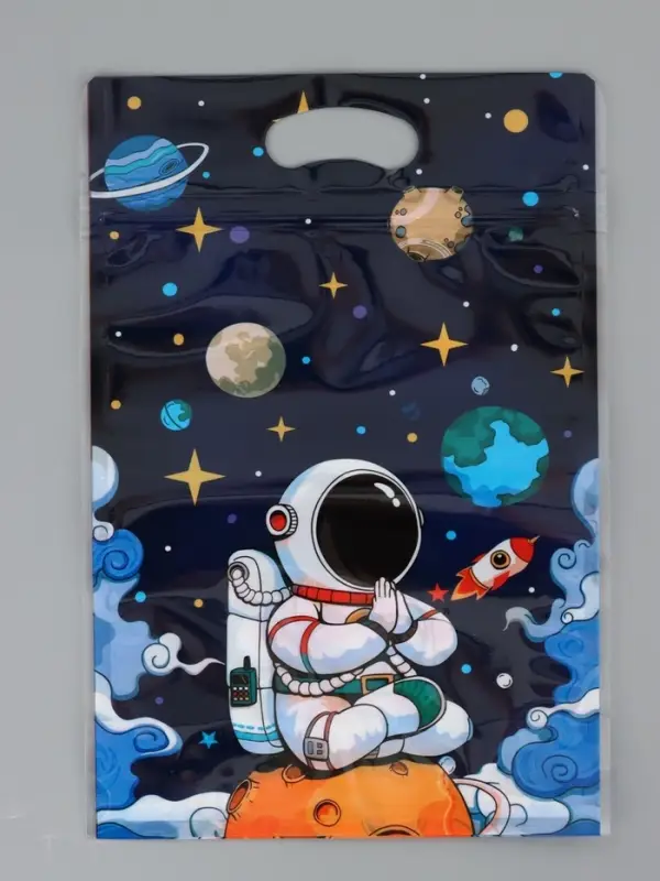 Пакет подарочный, с zip-lock застежкой, "Космонавт", 15х23 &plusmn; 1см