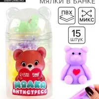 Антистресс сквиш мялка &laquo;Мишки&raquo;, в банке