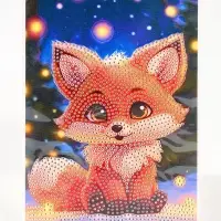 Алмазная вышивка с частичным заполнением &laquo;Лисичка&raquo; 15&times;21, холст