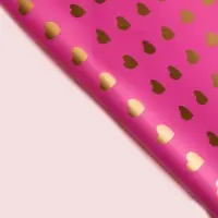 Пленка матовая &laquo;Золотые сердца&raquo;, фиолетовый, 57&times;57 см &plusmn;5% см