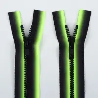 Молния &laquo;Трактор&raquo;, №5, разъёмная, замок автомат, 90 см, зелёная, чёрная