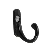 Крючок мебельный ТУНДРА TKO006, однорожковый, черный, 25 шт.