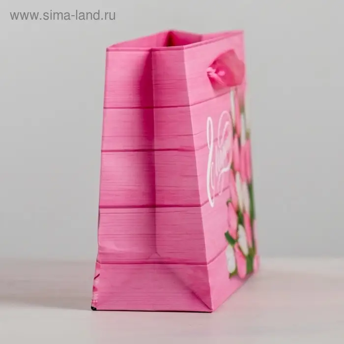 Пакет подарочный ламинированный горизонтальный, упаковка, &laquo;Женский день&raquo;, S 15 х 12 х 5,5 см