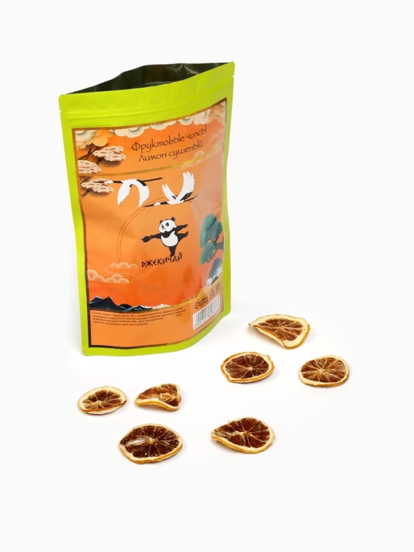 Лимон сушеный без сахара, фруктовые чипсы кольцами, добавка к чаю