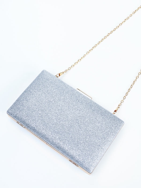 Сумка жен,  17,5*5*9, отд на фермуаре, цепь, серебро