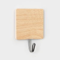 Крючки самоклеящиеся Доляна &laquo;Квадрат&raquo;, 3 шт, цвет светлое дерево