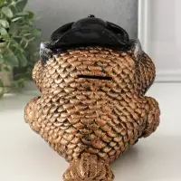 Копилка "Сова в треуголке" 18х17 см, бронза с серебром