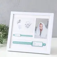 Фоторамка пластик 10х15 см с полимерной глиной "Первое фото" белая 30,8х33,5х2 см