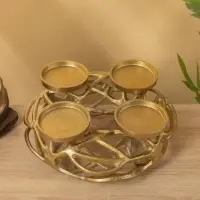 Подсвечник на 4 свечи &laquo;Венок Сплетение&raquo;, 29&times;29&times;11 см, алюминий