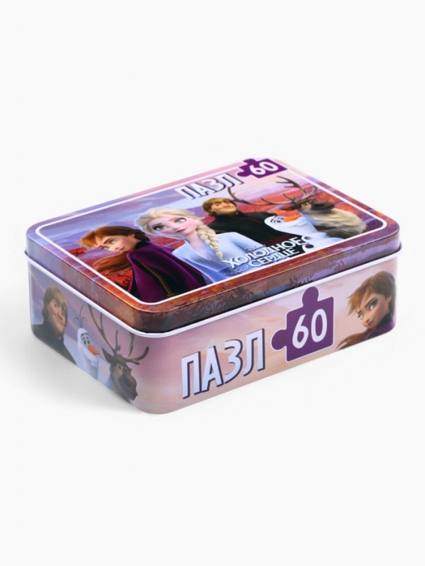Пазл в металлической коробке "Холодное сердце", 60 деталей
