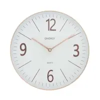 Часы настенные ENERGY ЕС-158, интерьерные, d-29.3 см, кварцевые, белые с золотым