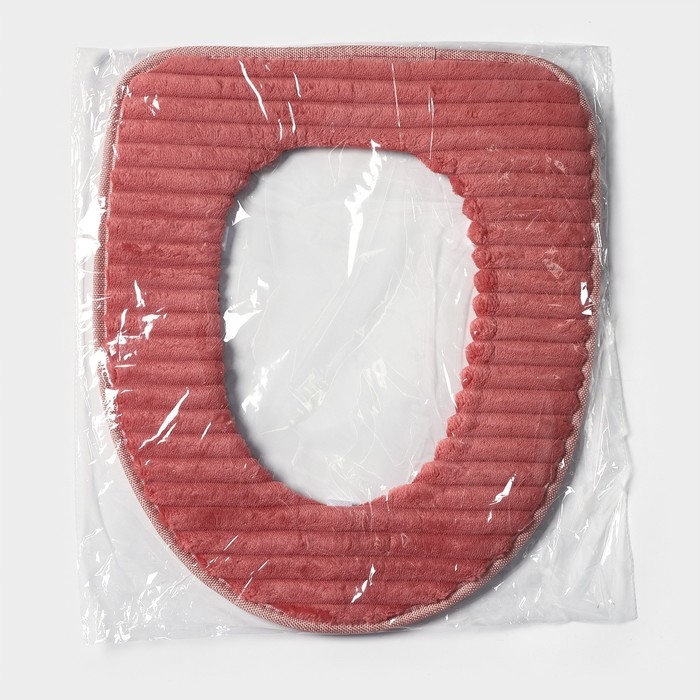 Чехол на сиденье для унитаза на липучках Доляна &laquo;Плюша&raquo;, 37&times;42 см, цвет МИКС