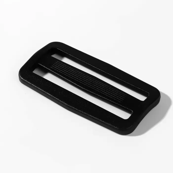 Пряжка регулирующая, двухщелевая, вн. ширина=50 мм, s=5 мм, 10 шт., чёрная