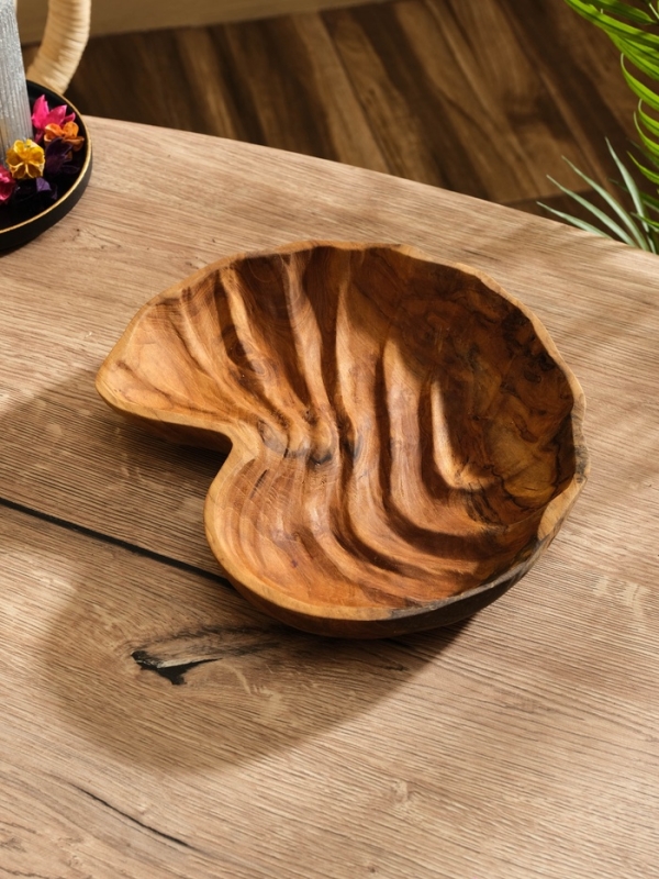Тарелка "Ракушка" дерево Джати, 25х22х5 см, цв. коричневый
