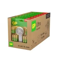 Батарейка алкалиновая GP Ultra, ААА+АА, LR03+LR6-24BL, 1.5В, блистер 12+12 шт, вентилятор