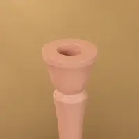 Подсвечник на 1 свечу "Пудровый" 10,5х10,5х25 см